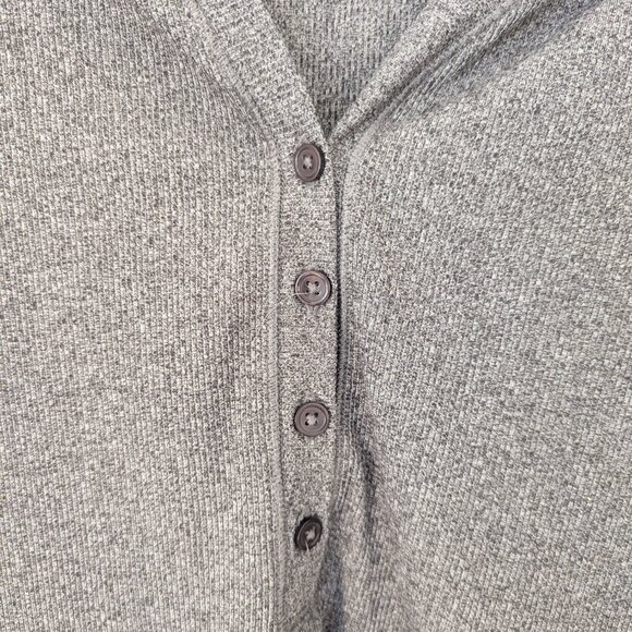 Athleta Uptempo Ribbed Henley Soft Knit Long Sleeve L Athleisure Loungewear - Picture 3 of 6